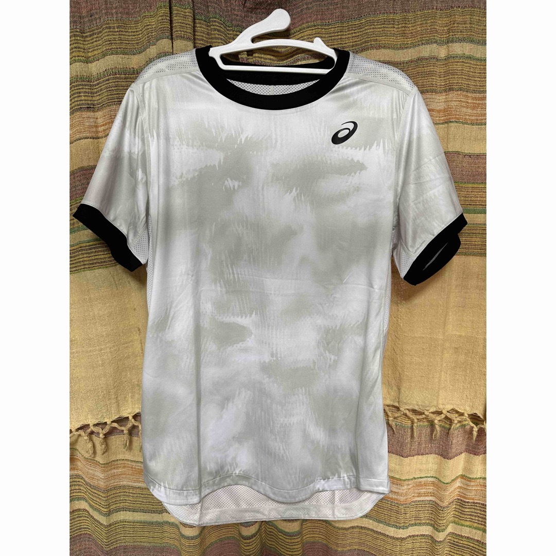 asics(アシックス)のアシックス　テニス　リンガーシャツ　メッシュ　USサイズM スポーツ/アウトドアのテニス(ウェア)の商品写真