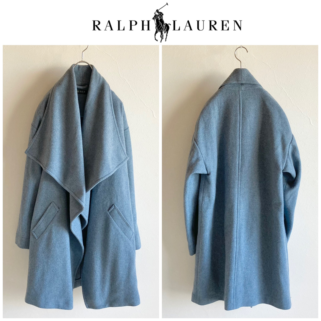 Ralph Lauren(ラルフローレン)のローレン ラルフローレン ウール ツイード ロングガウン トッパー コート XS レディースのジャケット/アウター(ロングコート)の商品写真