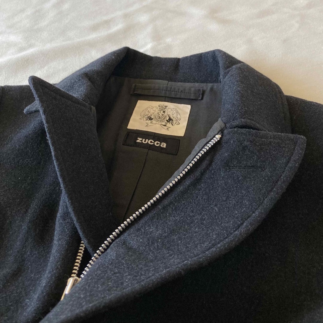 ZUCCa(ズッカ)のzucca ズッカ ウール メルトン ジップ ロング コート S ブラック レディースのジャケット/アウター(ロングコート)の商品写真