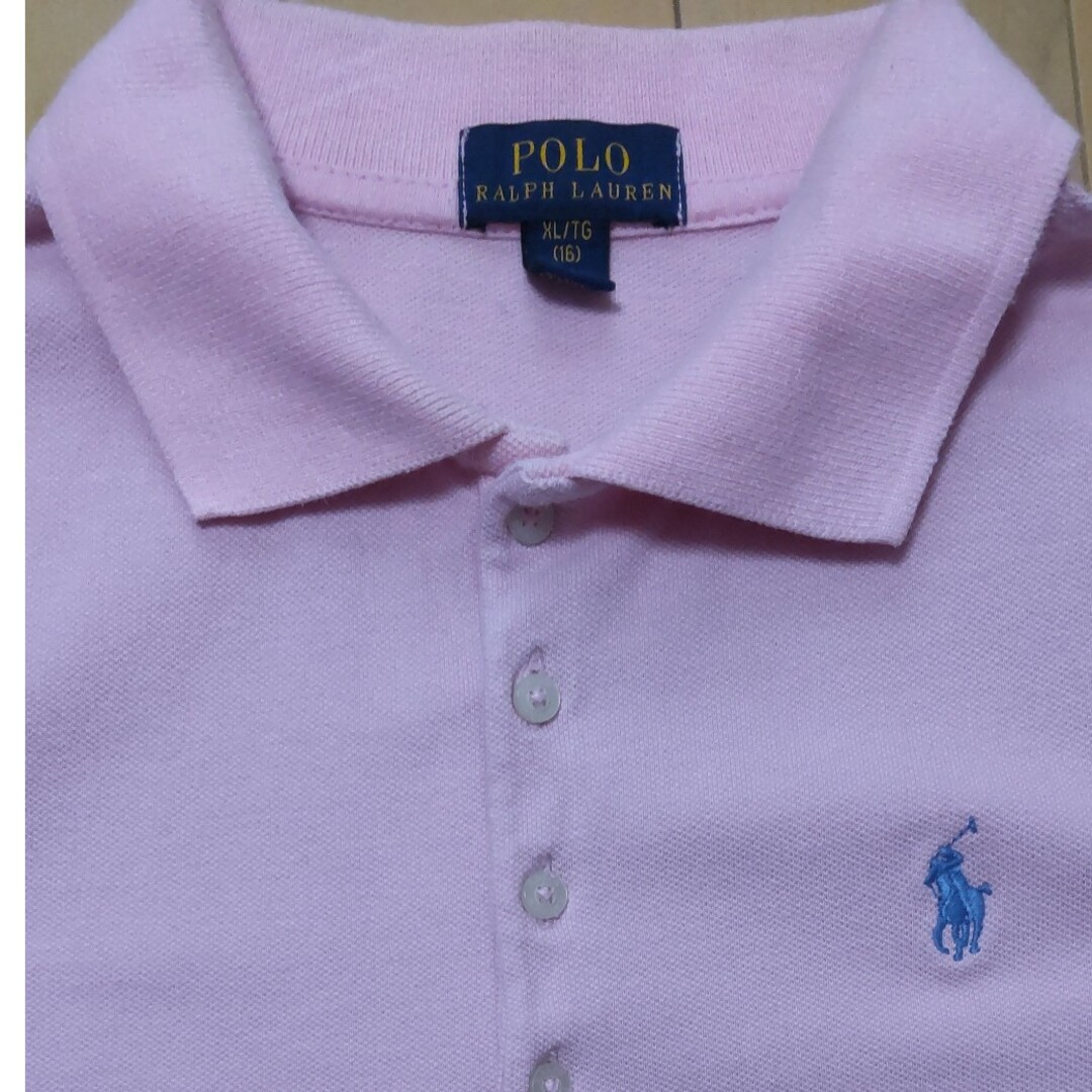 POLO RALPH LAUREN(ポロラルフローレン)のラルフローレン ポロシャツ 150cm ピンク レース キッズ/ベビー/マタニティのキッズ服女の子用(90cm~)(Tシャツ/カットソー)の商品写真