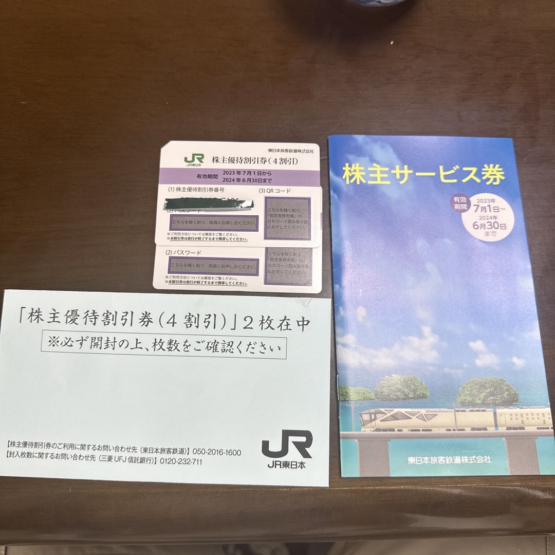 JR東日本　株主優待割引券2枚　株主サービス券