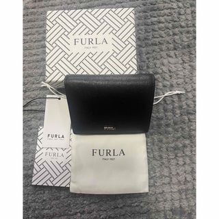 フルラ(Furla)の【最終値下げ】FURLA ２つ折り財布　ブラック✖️ベージュ(財布)