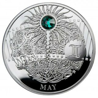 アニバーサリー・クリスタルコイン (5月) シルバープルーフ スワロフスキー(貨幣)