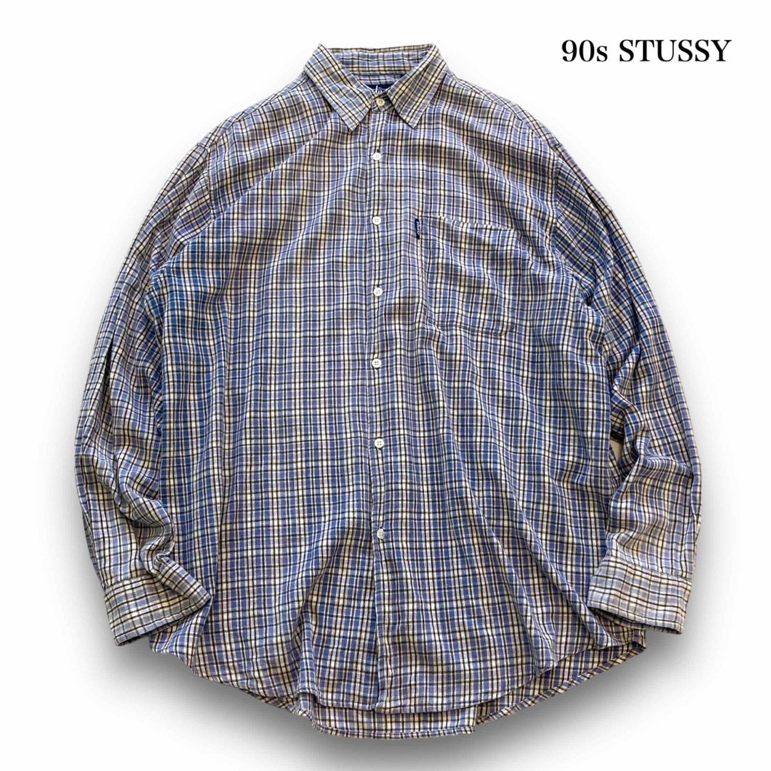 STUSSY】ステューシー 90s OLD 長袖チェックシャツ オーバーサイズ