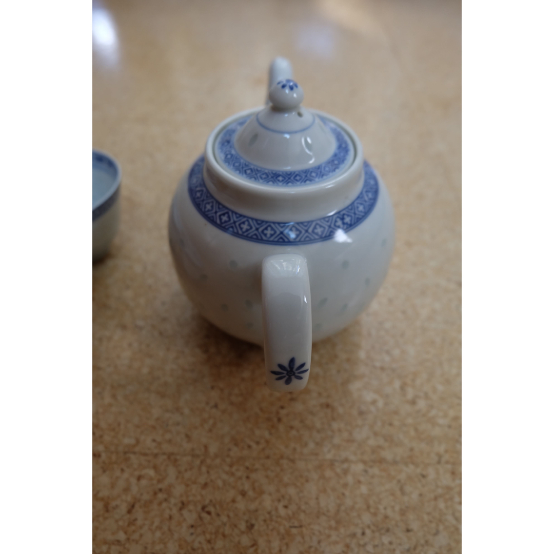 中国 景徳鎮 製 茶器セット 煎茶道具 青花 染付 急須 1点、湯呑み5点