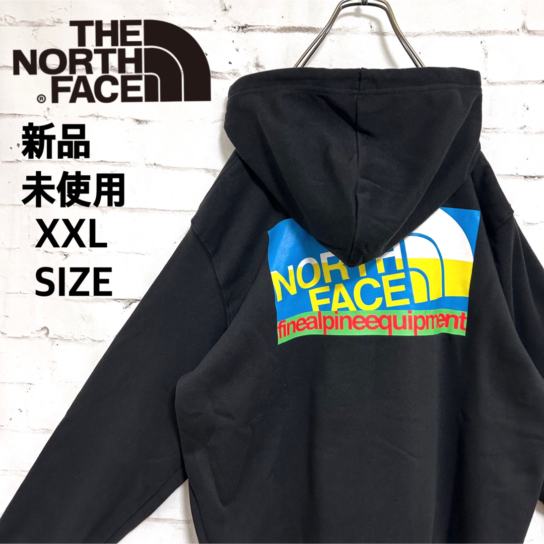 【Mサイズ】新品 ロゴ パーカー North face ブラック フーディー