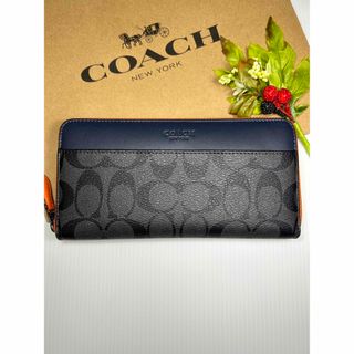 COACH - 新品 未使用 コーチCOACHネイビーオレンジ&ブラック