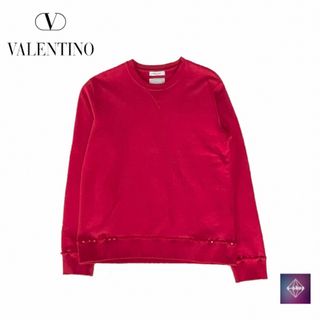 ヴァレンティノ(VALENTINO)の美品 VALENTINO ヴァレンティノ  スウェットシャツ トップス レッド(スウェット)