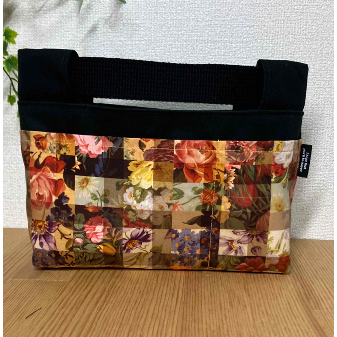 ハンドメイド バッグインバッグ リバティ アーカイブギンガム使用 - 小物