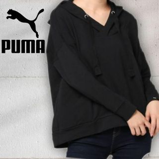 プーマ(PUMA)のPUMA　プーマ　黒　フーディー　パーカー　ビックシルエット　クロップド丈　ビ(パーカー)