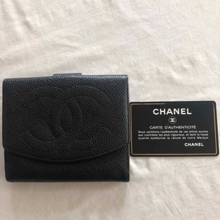 シャネル(CHANEL)の美品　ココマークシャネル 2つ折り財布 小銭入れ 黒 ☆(財布)