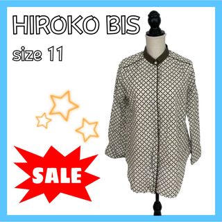 ヒロコビス(HIROKO BIS)の【SALE】 ヒロコビス シャツ Lサイズ 総柄 花柄 HIROKOBIS 美品(シャツ/ブラウス(長袖/七分))