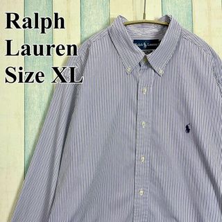 ラルフローレン(Ralph Lauren)のラルフローレン　オーバーサイズＸＬ　ＢＤ長袖シャツ　縦縞　薄手コットンシャツ古着(シャツ)