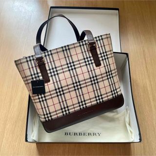 バーバリー(BURBERRY)の【箱付き】バーバリー  ヴィンテージ トートバッグ キャンバス×レザー(ハンドバッグ)