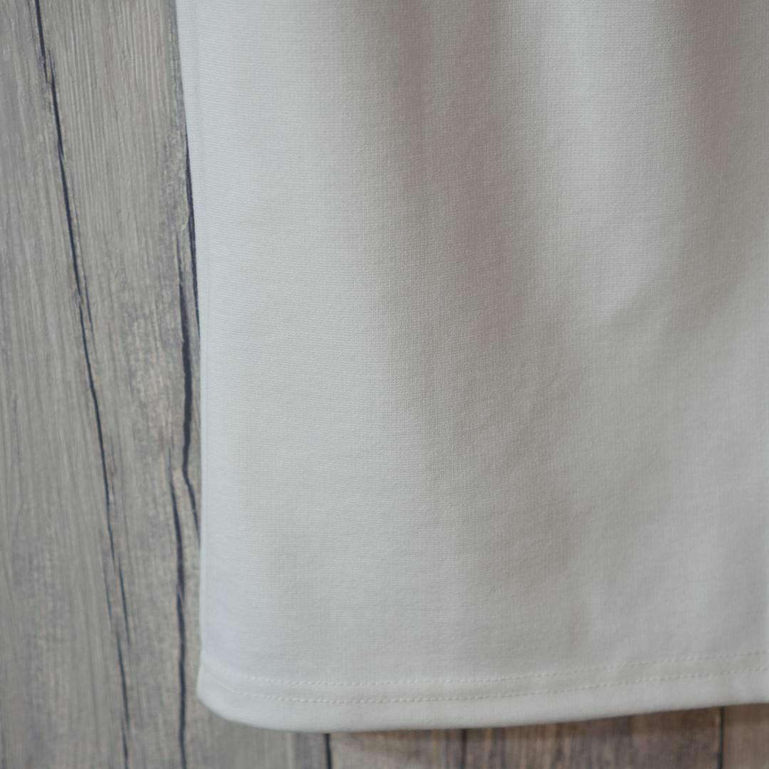 新品★ Dialle laisen ダブルタックカットソータイトスカート 白M レディースのスカート(ひざ丈スカート)の商品写真