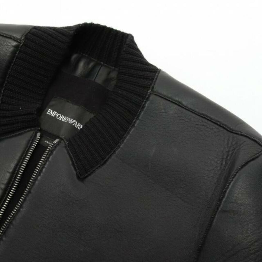Emporio Armani(エンポリオアルマーニ)の レザージャケット ウール ブラック レディースのジャケット/アウター(その他)の商品写真