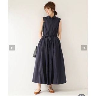 スピックアンドスパン(Spick & Span)の新品♡コットンタイプライタータックギャザーワンピース　38 サイズ♡(ロングワンピース/マキシワンピース)