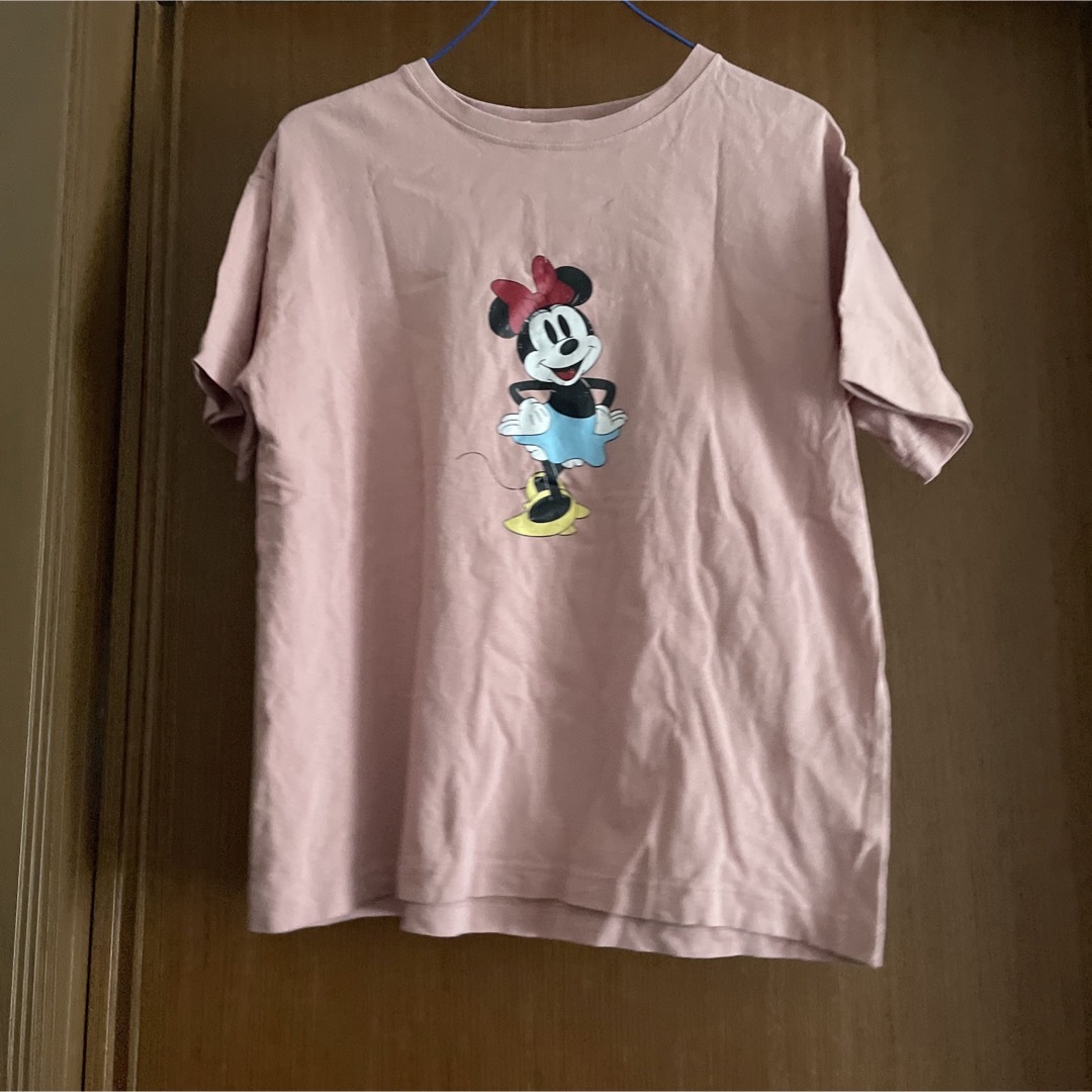 しまむら(シマムラ)のしまむら　terawear emu ミニーマウス　かすれプリントTシャツ　ピンク レディースのトップス(Tシャツ(半袖/袖なし))の商品写真