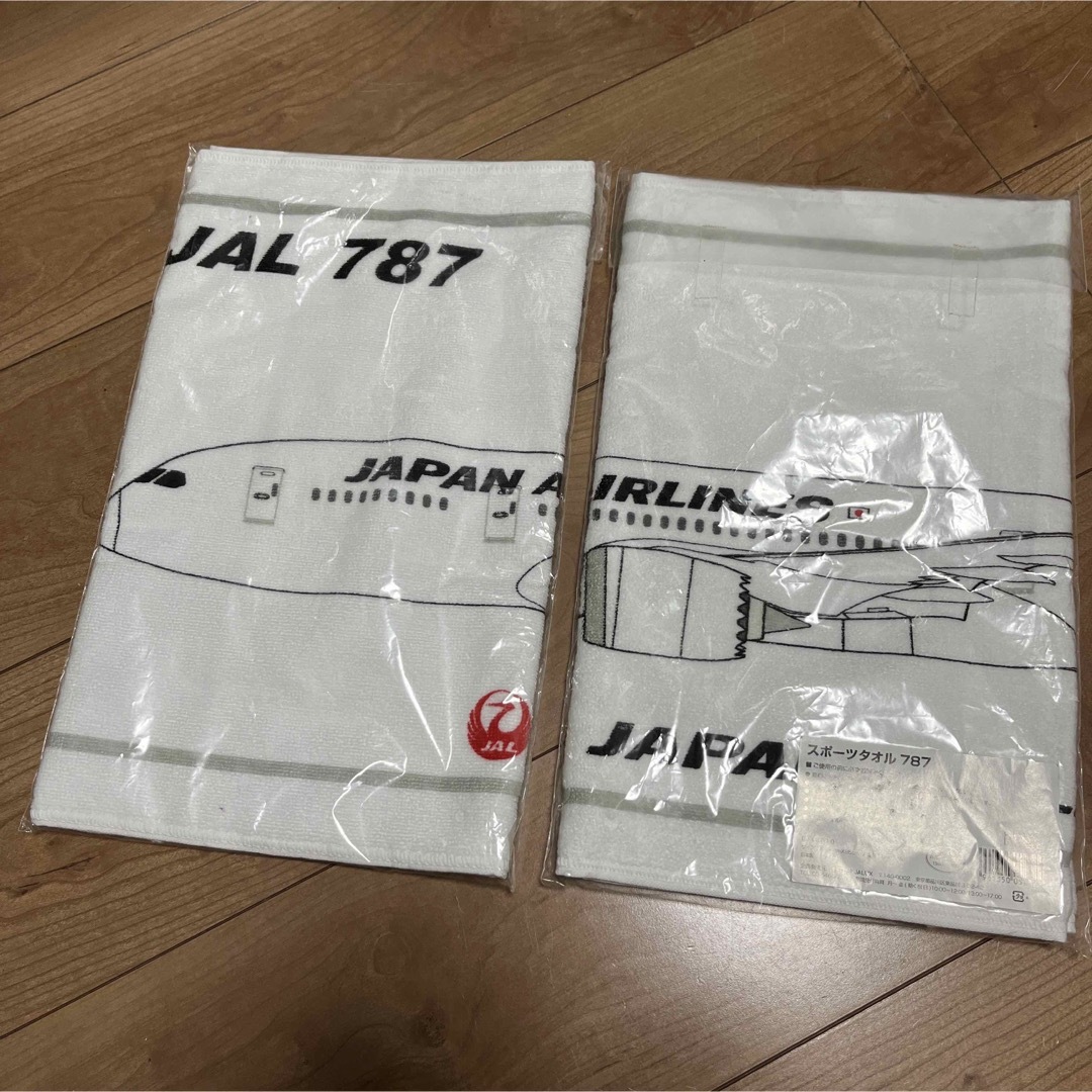 JAL(日本航空)(ジャル(ニホンコウクウ))の【新品・未使用・２枚セット】JAL スポーツタオル 787 エンタメ/ホビーのコレクション(ノベルティグッズ)の商品写真