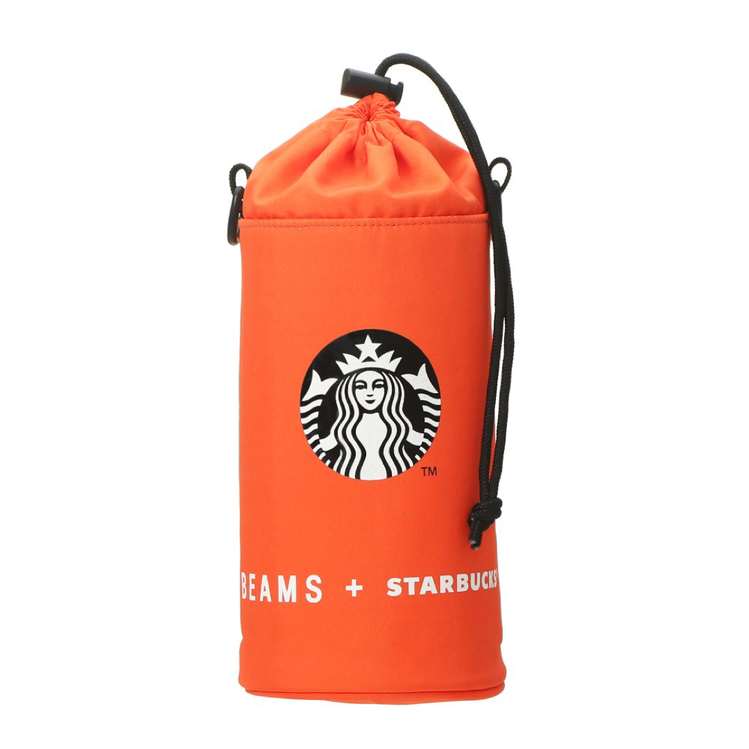 Starbucks Coffee(スターバックスコーヒー)のスターバックス　BEAMS ボトルホルダー オレンジ　スタバ　ポーチ レディースのファッション小物(ポーチ)の商品写真