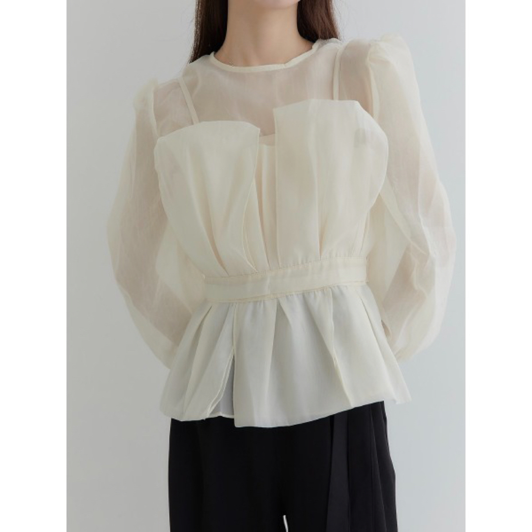 amel(エイメル)のamel tulle peplum bustier チュールペプラムビスチェ レディースのトップス(ベアトップ/チューブトップ)の商品写真