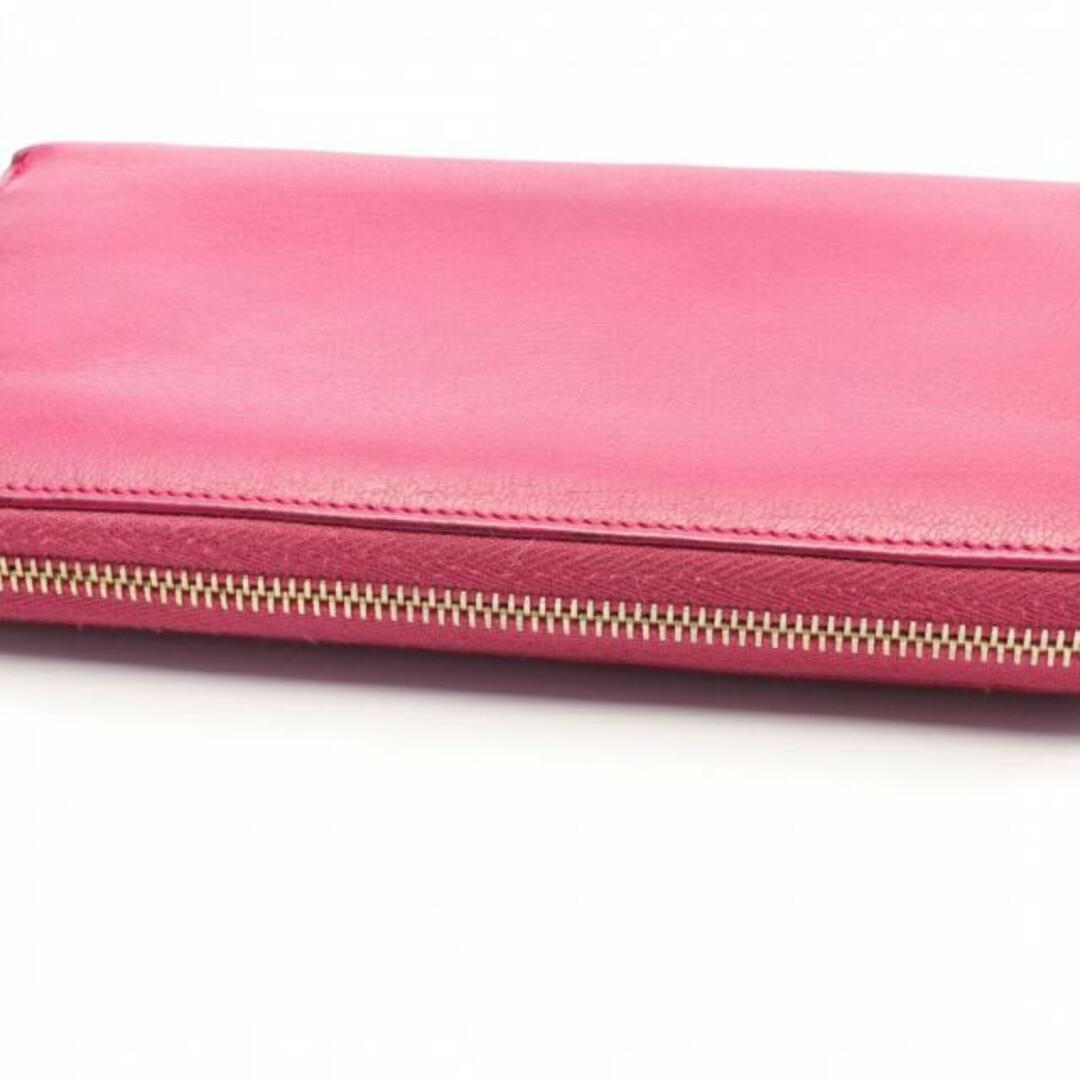 Yves Saint Laurent(イヴサンローラン)のYSLロゴ ラウンドファスナー長財布 レザー ピンクパープル レディースのファッション小物(財布)の商品写真