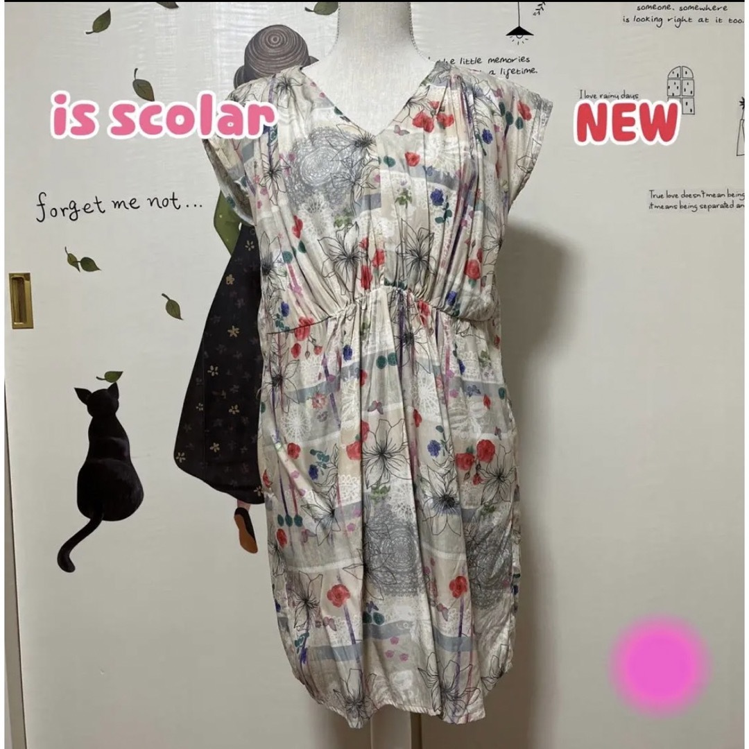 iS ScoLar(イズスカラー)の∇867 新品❣️イズスカラー 花柄 チュニックワンピ レディースのトップス(チュニック)の商品写真