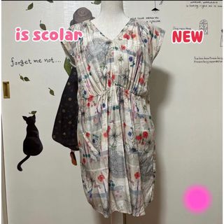 イズスカラー(iS ScoLar)の∇867 新品❣️イズスカラー 花柄 チュニックワンピ(チュニック)