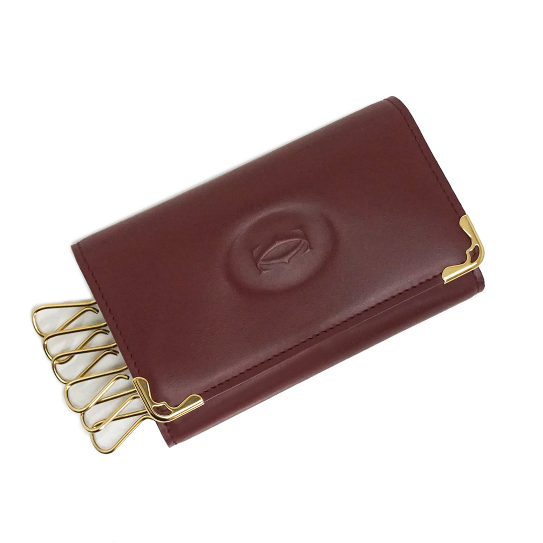 Cartier カルティエ マストライン キーケース 6連 ボルドー - その他 Cartier カルティエ マストライン キーケース 6連 ボルドー - その他