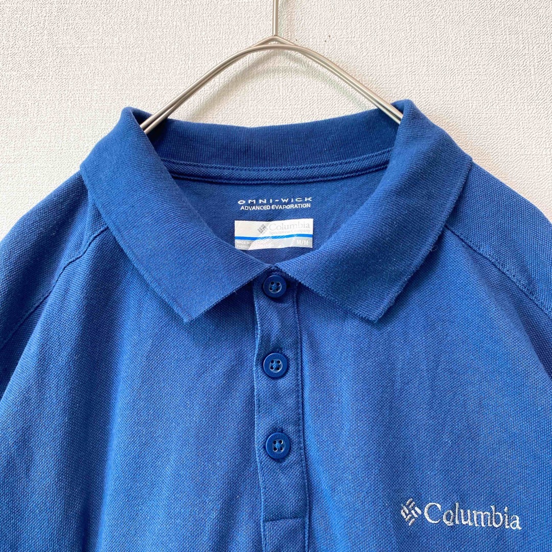 Columbia(コロンビア)のコロンビア　半袖ポロシャツ　ラガー　刺繍ロゴ　ネイビー　男女兼用　Mサイズ メンズのトップス(ポロシャツ)の商品写真