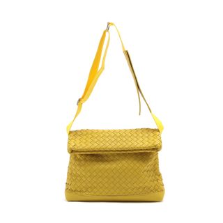 ボッテガヴェネタ(Bottega Veneta)のボッテガヴェネタ イントレチャート レザー  イエロー レディース ショル(ショルダーバッグ)