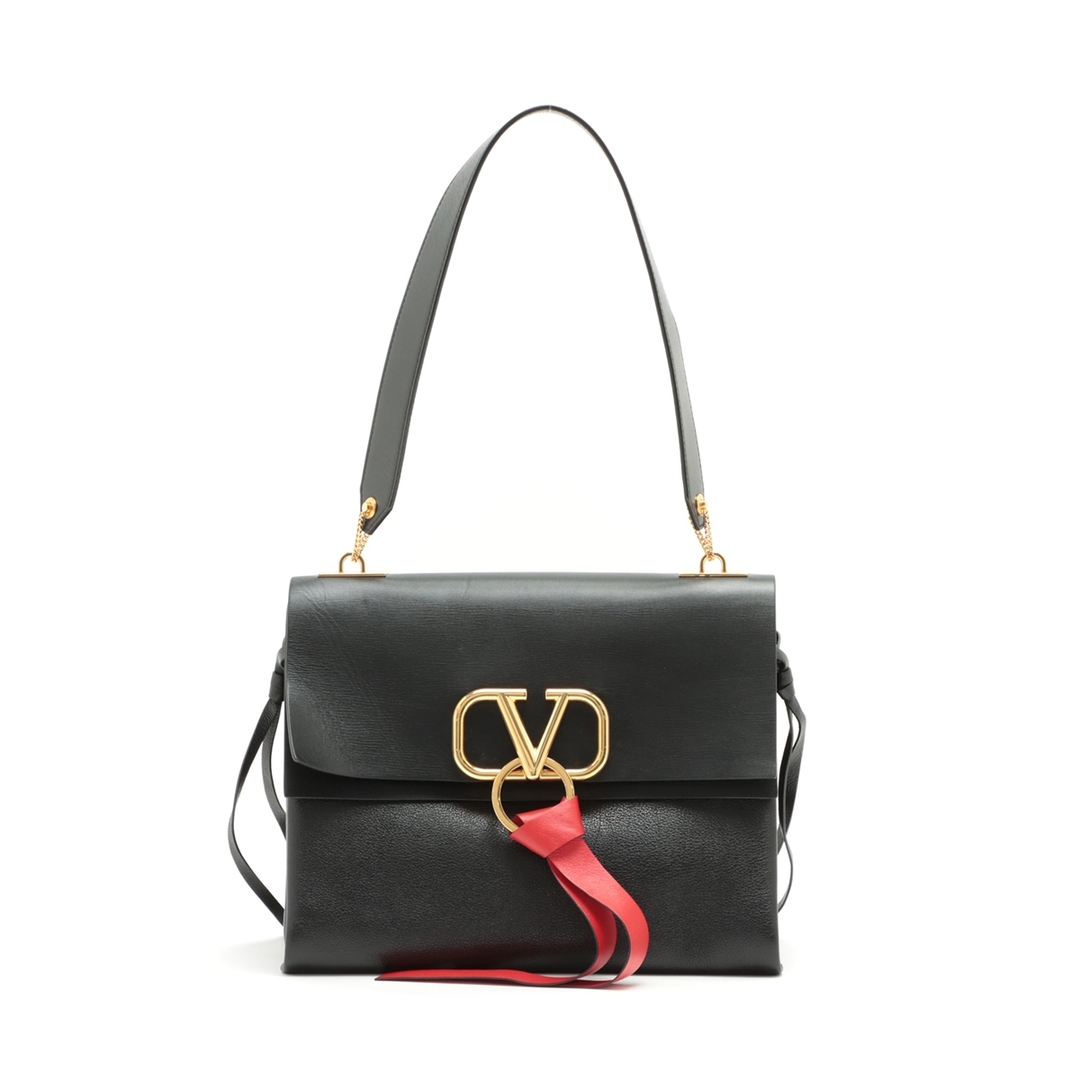 valentino garavani - ヴァレンティノガラヴァーニ  レザー  ブラック レディース ショルダーバ