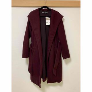 ザラ(ZARA)のZARA バーガンディベルトコート(ガウンコート)