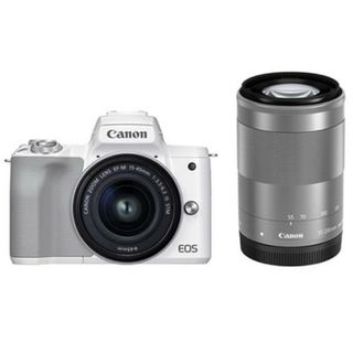 キヤノン(Canon)の新品未使用　EOS Kiss M2 ダブルズームキット [ホワイト](デジタル一眼)