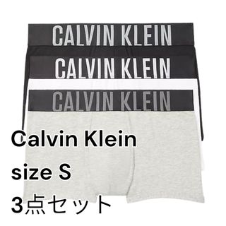 カルバンクライン(Calvin Klein)の新品　カルバンクライン　ローライズ　ボクサーパンツ　グレー ロゴ S(ボクサーパンツ)