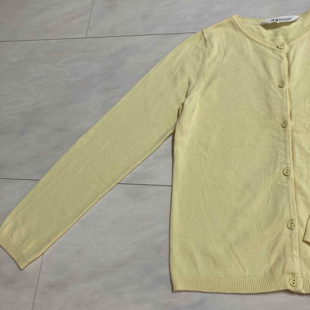 H&M(エイチアンドエム)の黄色のカーディガン キッズ/ベビー/マタニティのキッズ服女の子用(90cm~)(カーディガン)の商品写真