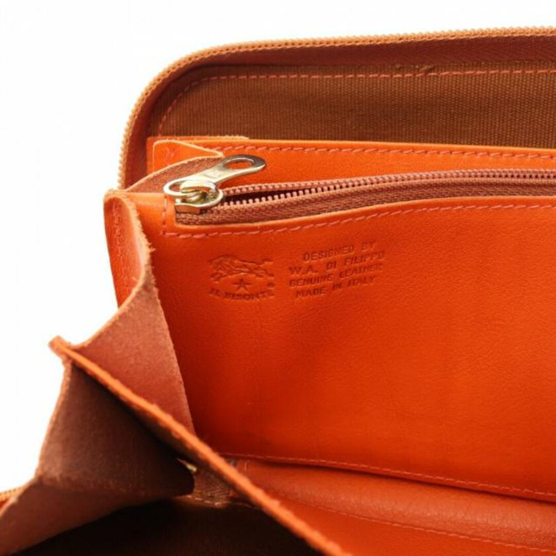 IL BISONTE(イルビゾンテ)の ラウンドファスナー長財布 レザー オレンジ レディースのファッション小物(財布)の商品写真