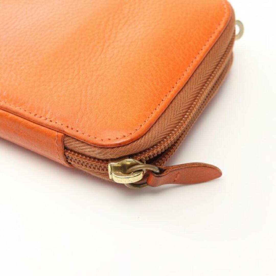 IL BISONTE(イルビゾンテ)の ラウンドファスナー長財布 レザー オレンジ レディースのファッション小物(財布)の商品写真