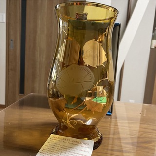 ボヘミア クリスタル(BOHEMIA Cristal)のEgermann 金彩花瓶　ボヘミアングラス(花瓶)