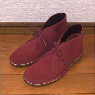 クラークス(Clarks)の23.5cm 良品 クラークス スウェード デザートブーツ エンジ UK4.5(ブーツ)