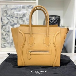 CELINE セリーヌ ラゲージ マイクロ レザー ハンド バッグ イタリア製 ブラウン系