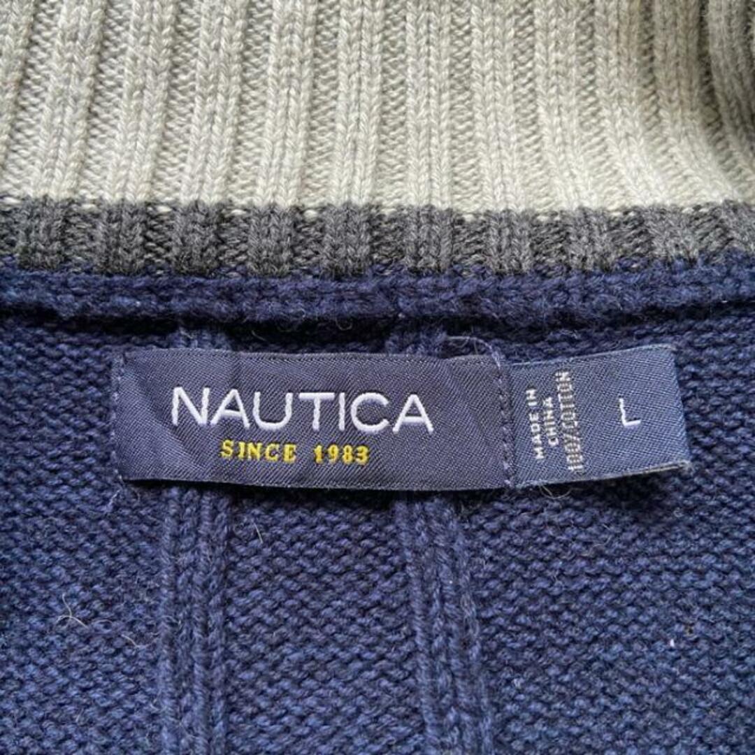 NAUTICA ノーティカ ハーフボタン コットンニットセーター メンズL