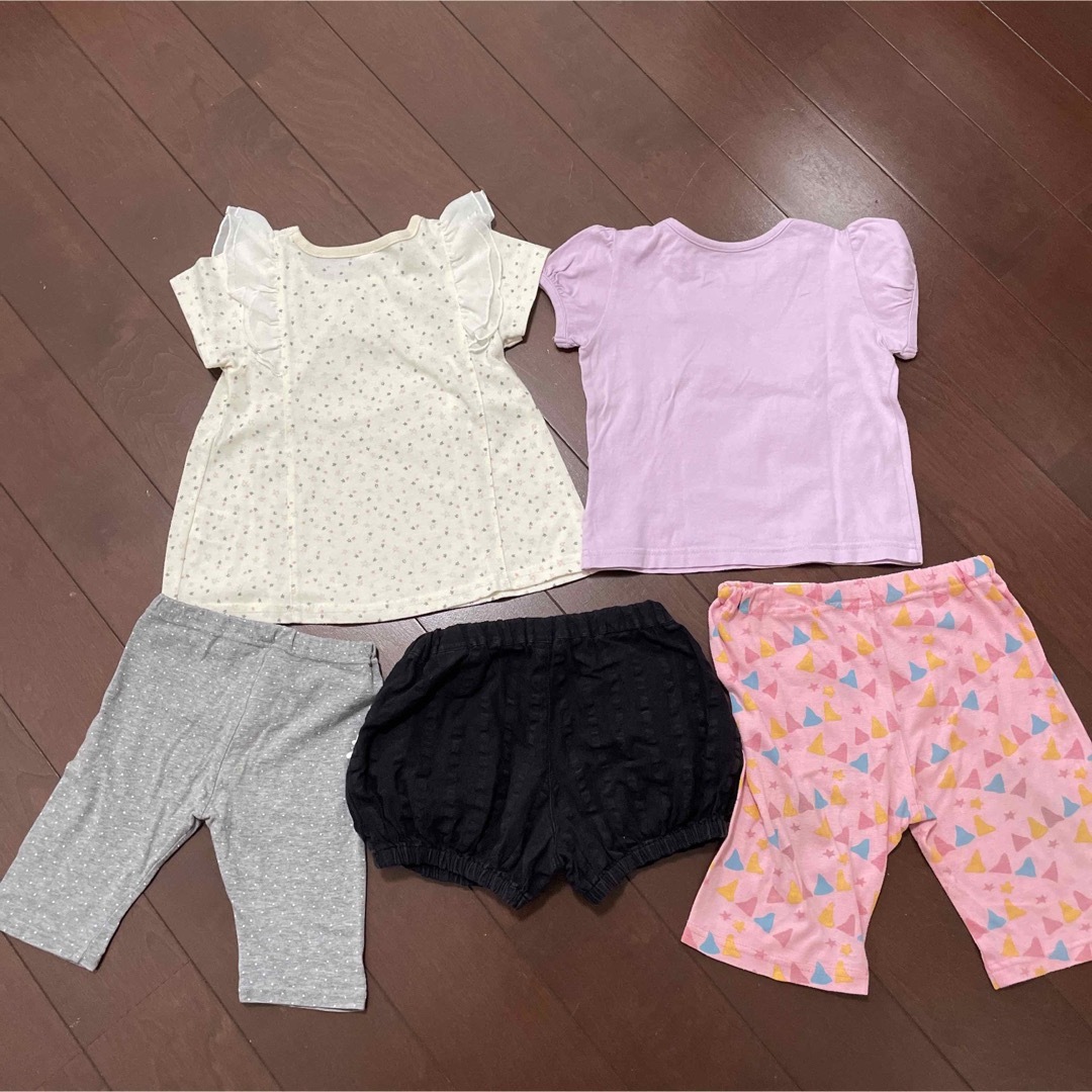 トップス、パンツ 5点セット90 キッズ/ベビー/マタニティのキッズ服女の子用(90cm~)(Tシャツ/カットソー)の商品写真