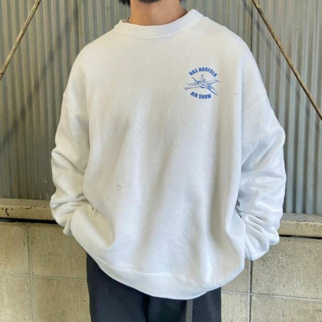 90s USA製 大きいサイズ XL ■ BVD クルーネック 無地 スウェット