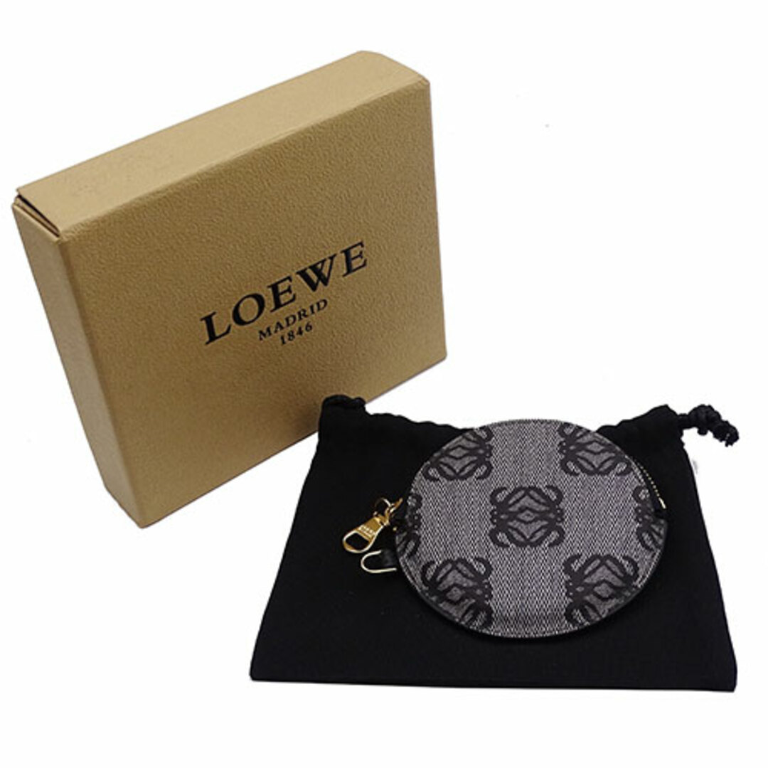 ロエベ LOEWE 財布 レディース ブランド コインケース  PVC グレー ブラック ラウンド アナグラム 丸型