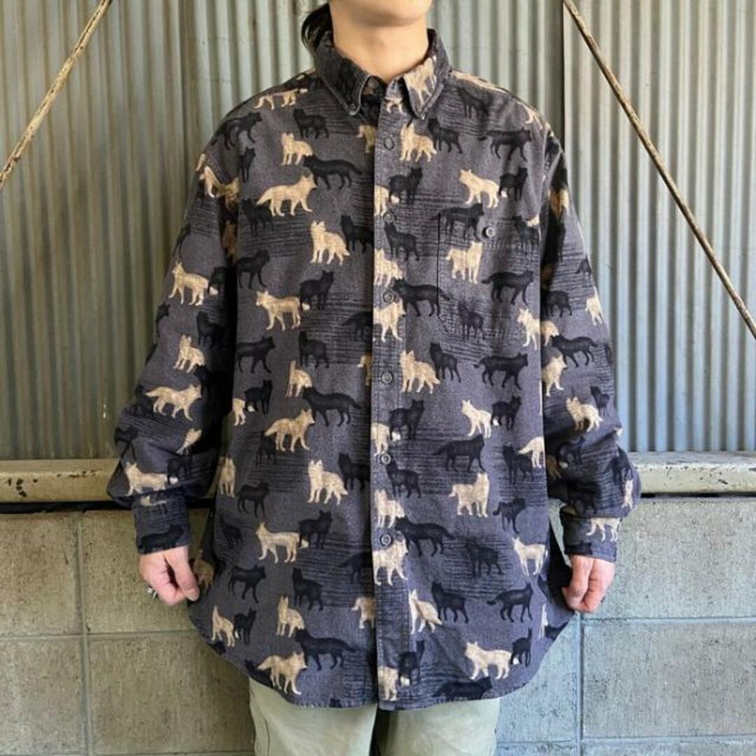 ☆90s WOOLRICH ウール アニマル柄 ベスト USA アメカジ