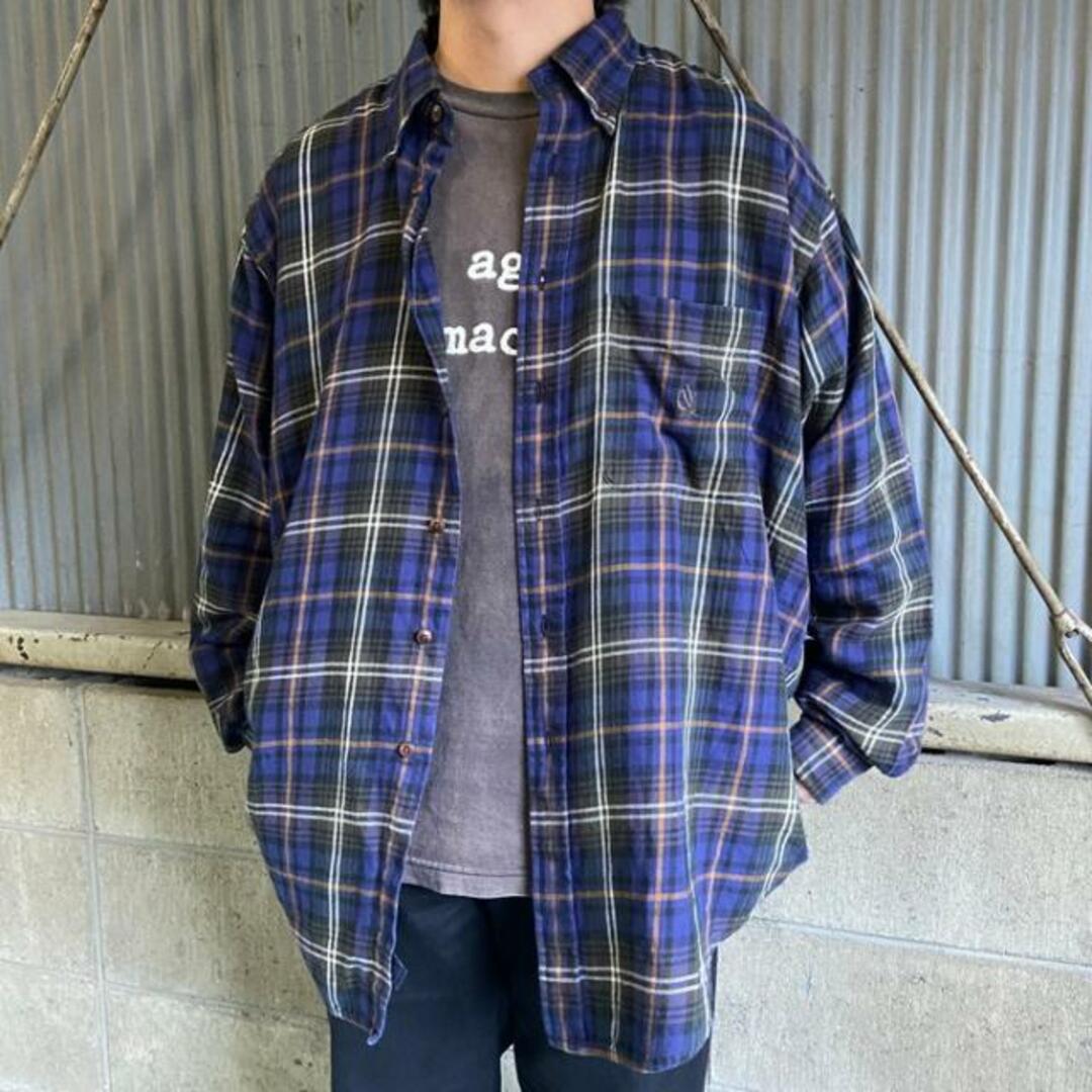 NAUTICA オンブレ　シャドーチェックシャツ　レッド×グレー　XL