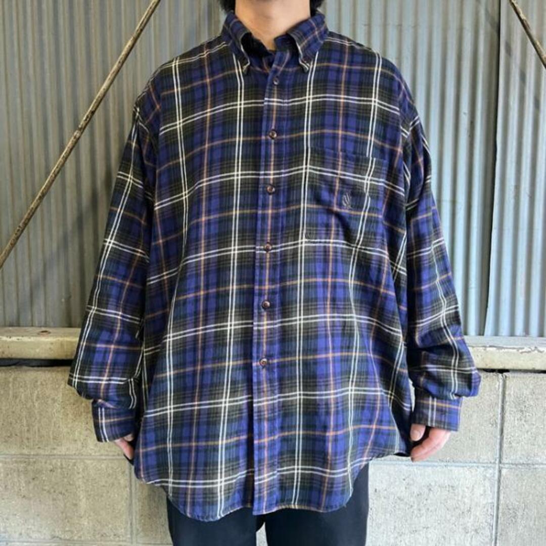 NAUTICA オンブレ　シャドーチェックシャツ　レッド×グレー　XL