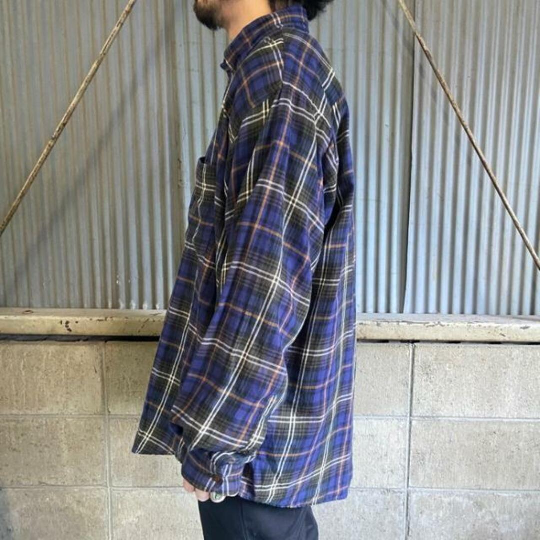 NAUTICA オンブレ　シャドーチェックシャツ　レッド×グレー　XL