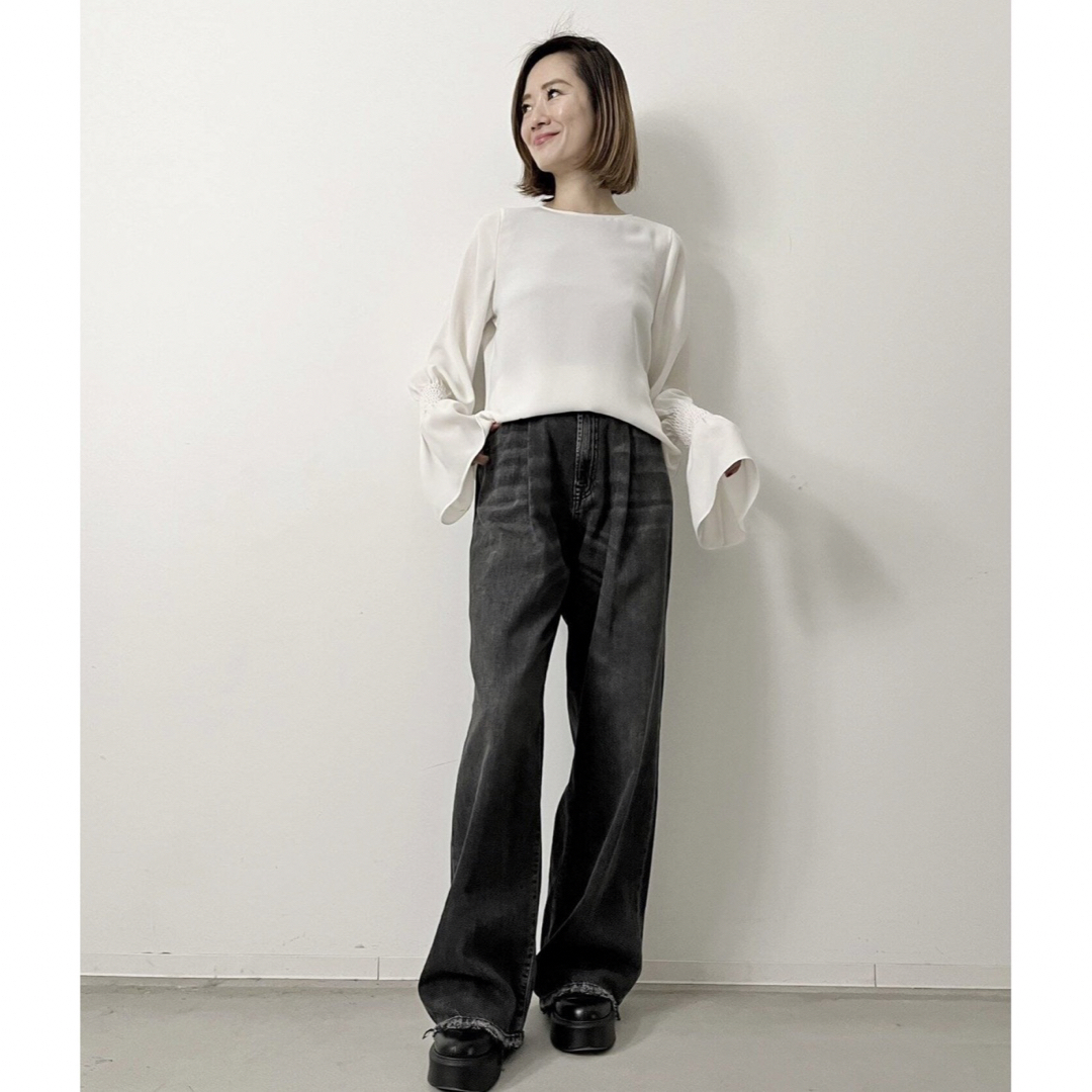 L'appartement Shirring Blouse ホワイト - シャツ/ブラウス(長袖/七分)